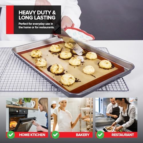 Aluminum 9x13 Baking Sheet Pan (2 Pack), Commercial Quarter Size