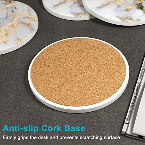 Nipichsha Coasters for Drinks, Set of 6 Cute Absorbent Ceramic Drink