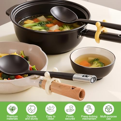 3Pcs Multifunction Silicone Pot Handle Spatula Rack,Kitchen Pot Lid