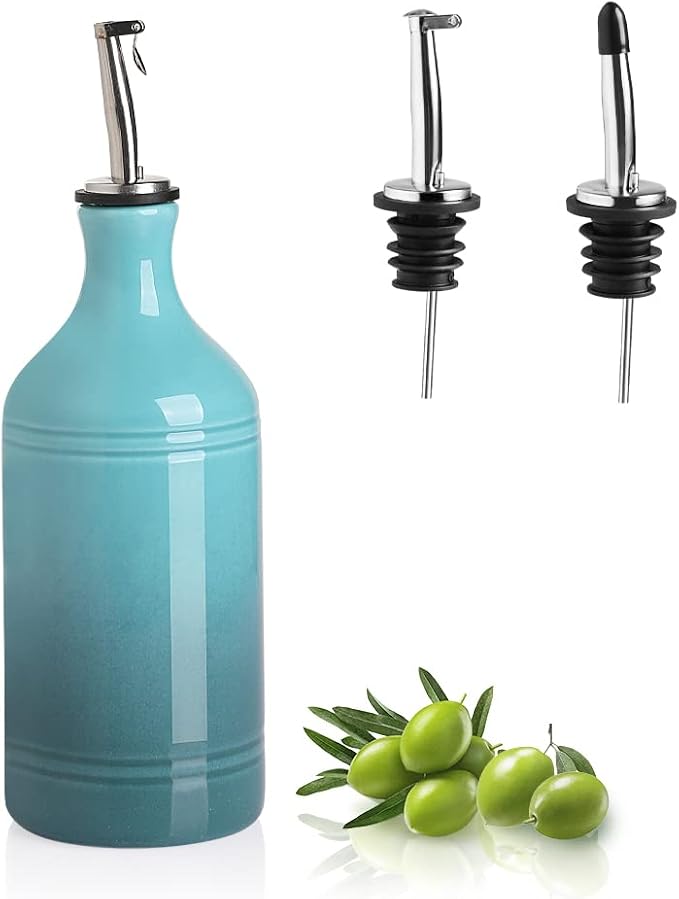 Sweejar Ceramic Olive Oil Dispenser Bottle, Opaque Oil Cruet Protects to Reduce by Sweejarco1949