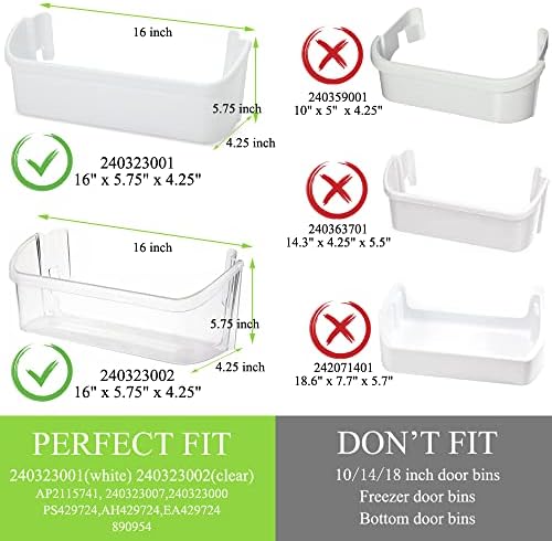 240323001 Refrigerator Door Shelf Bin Replacement, Compatible with