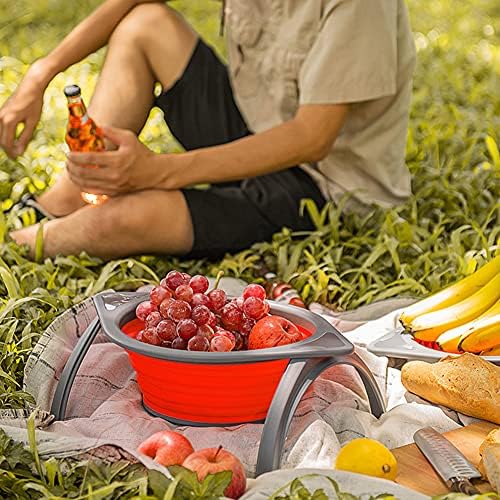 Collapsible Silicone Colander: Food Strainer for Kitchen, Portable