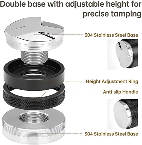 Sesama Coffee Distributor Espresso Tamper &Silicone Mat &Puck Screen
