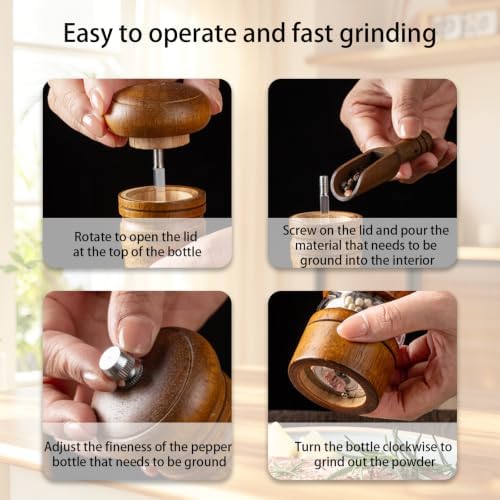 Wooden Salt and Pepper Grinder Set