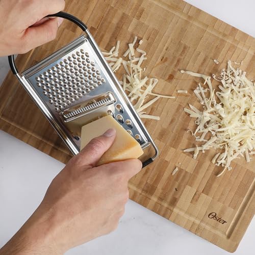 Oster Helmsdale Flat Cheese Grater With Anti-Slip Handle, Stainless
