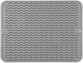 Silicone Dish Drying Mat,Silicone Grill Mat, Grey,12" x 16"