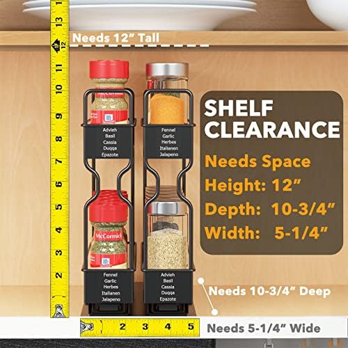 SpaceAid Pull Out Spice Rack Organizer for Cabinet, Heavy Duty Slide