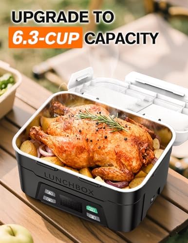 EAST OAK Cordless Electric Lunch Box, 6.3 Cups