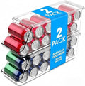 2 Pack Stackable Soda Can Organizer with Lids, Refrigerator Organizers