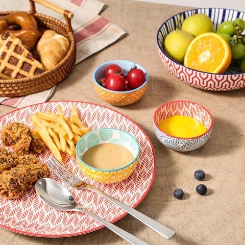 Selamica Ceramic 4 OZ Dipping Bowls Set of 6, Assorted Colors
