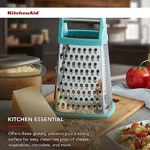 KitchenAid Gourmet 4-Sided Stainless Steel Box Grater, Aqua