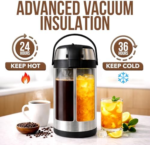 Coffee Carafe Insulated 102 OZ / 3L Stainless Steel Hot Beverage