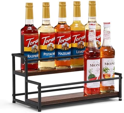 Coffee Syrup Rack Organizer, 2-Tier 10-Bottle Holder