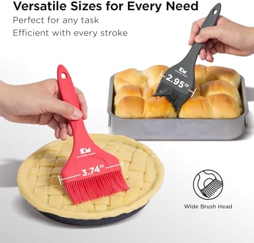 Kitchen Mama Platinum Silicone Pastry & Basting Brush Set