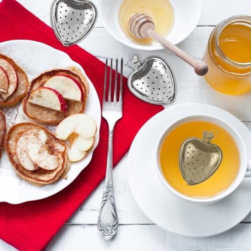 50 Pack Tea Strainer, Stainless Steel Tea Infuser, Heart Tea Ball for
