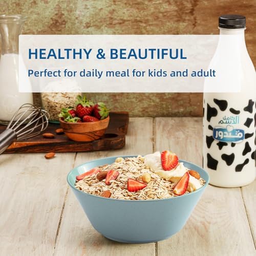 Unbreakable Large Cereal Bowls Set of 6, 32 Ounce BPA-Free Microwave &