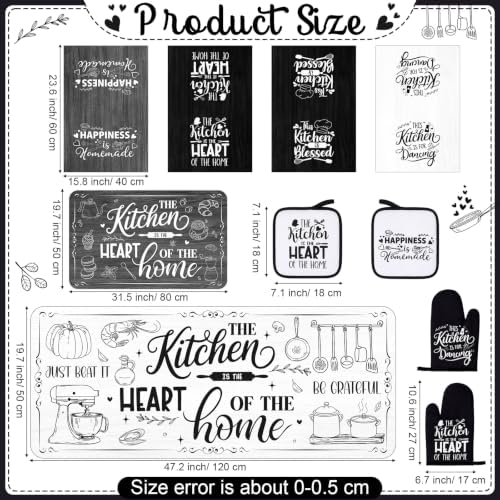 Haull 10 Pcs Black White Kitchen Decor and Accessories Set