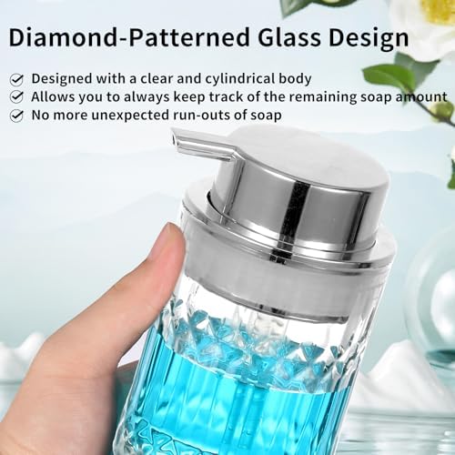 Foaming Soap Dispenser,2 Pack Clear Glass Foam Hand Soap Dispenser for