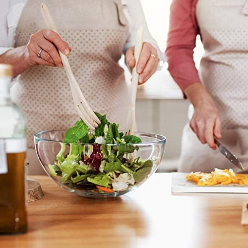 FOYO 8-inch Round Tempered Glass Bowl for Mixing Salad or Cereal, Set