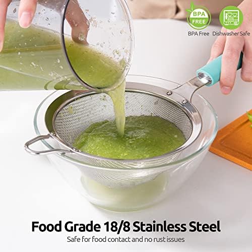 18/8 Stainless Steel Mesh Strainer: U-Taste 5.5 Inch Kitchen Fine Mesh