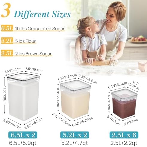 Vtopmart Flour and Sugar Storage Containers, 10 PCS