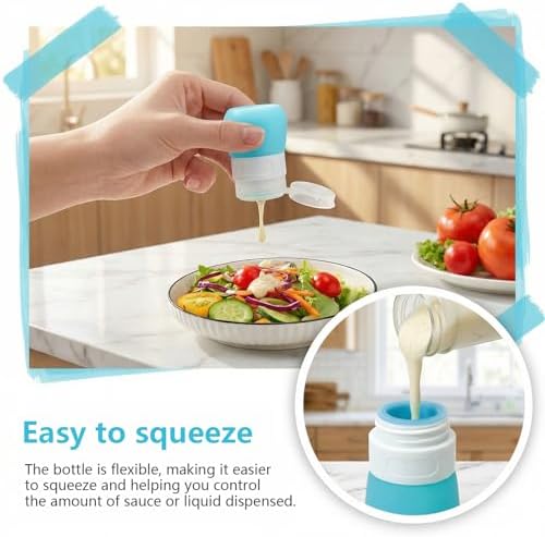 Mini Squeeze Bottles for Sauces, 4 Pack 1 oz Travel Bottles, Silicone