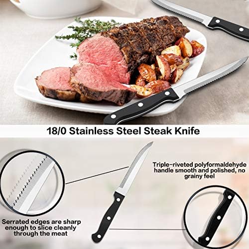 E-far 24-Piece Silverware Set with Organizer Tray and Steak Knives