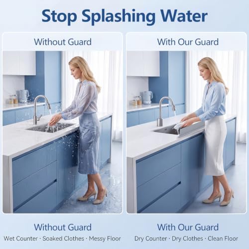 Silicone Water Splash Guard 20” 28" for Sink Front Edge & Behind