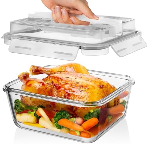 Razab 2700ml Glass Food Storage Containers with Lids