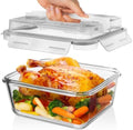 Razab 2700ml Glass Food Storage Containers with Lids