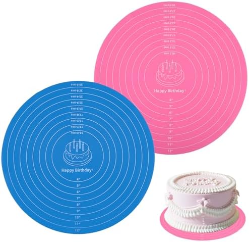 2 PCS 12-Inch Round Silicone Cake Mats