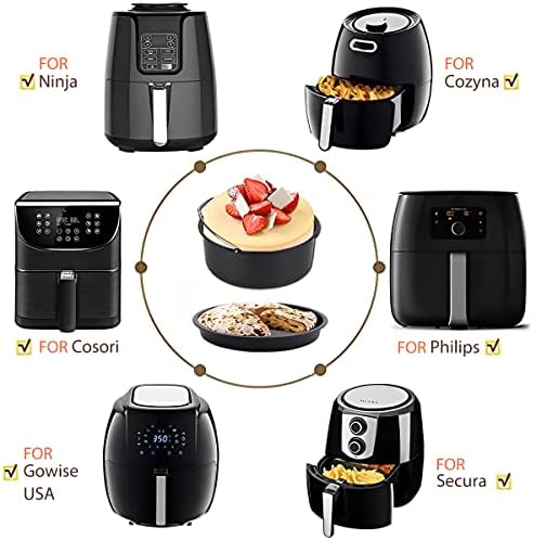 2Pcs Air Fryer Accessories, 8 Inch Air Fryer Pizza Cake Pan and Baking