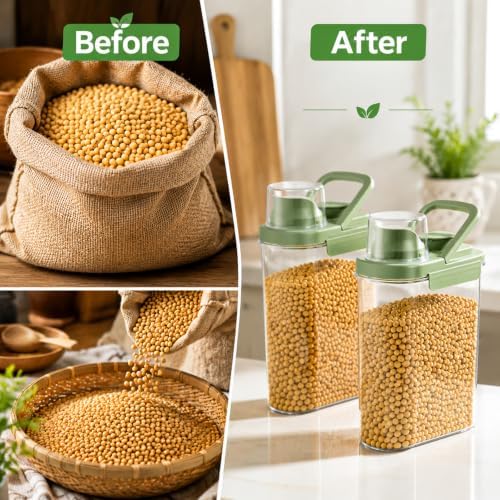 2 Pcs 3 Qt/2.8 L Bird Seed Storage Containers, Plastic Airtight Bird