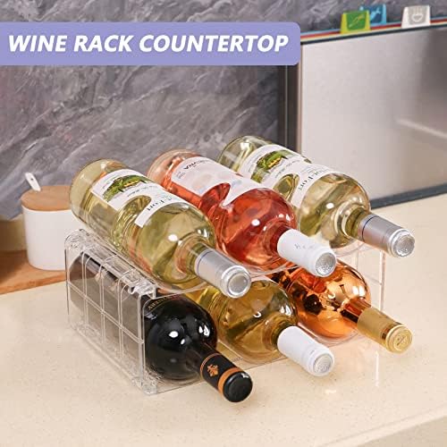 BOPai Clear Wine Racks for Refrigerator, Water Bottle Organizer, 6