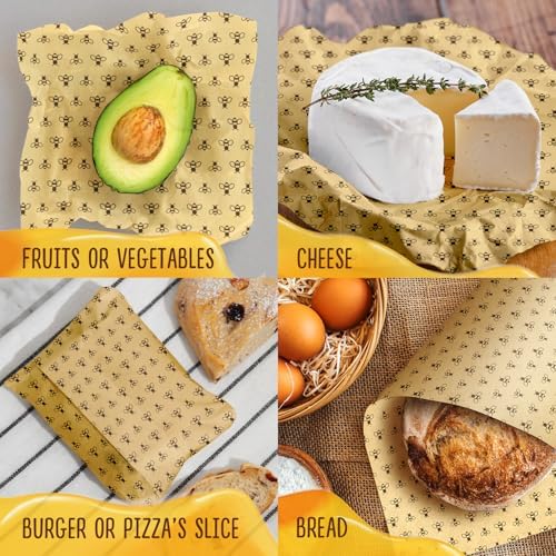 Bee’s Wrap Reusable, Eco Friendly Beeswax Food Wraps, Organic Cotton