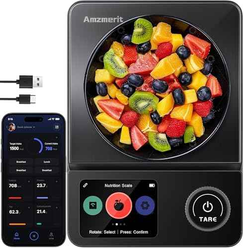 Smart Food Scale with Nutritional Calculator, USB Charging, 11lb