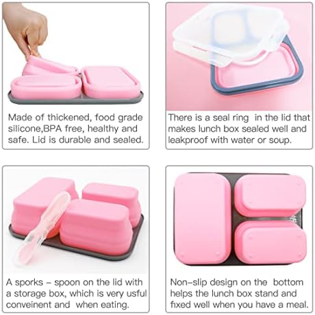 fancyfree Collapsible Silicone Benton Container, Leakproof Lunch Box