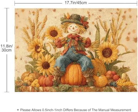 Thanksgiving Scarecrow Placemats Set of 4 Washable Table Place Mats