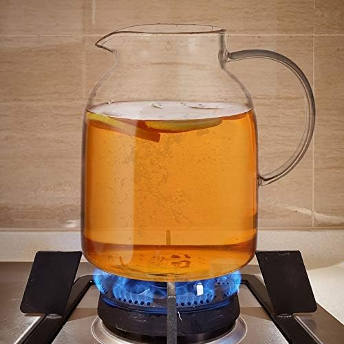 Hedume 2 Liter Glass Pitcher With Lid and Handle - Heat Resistant