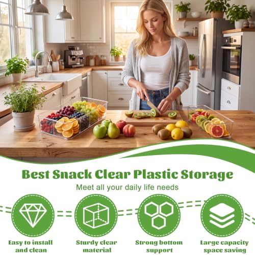 Mifoci 8 Pcs Snack Pantry Organizer Storage for Shelf, Large, Divider