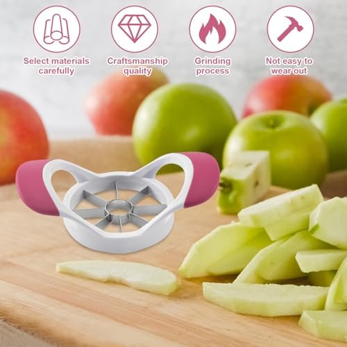 Upgrade 2 pack stainless steel apple slicer cutter slicers and corer