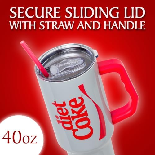 Silver Buffalo Coca-Cola Diet Coke, Stainless Steel Tumbler, 40oz