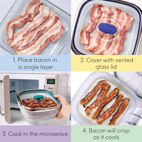 Anyday 10-Cup Square Glass Food Storage with Glass Lid | Plastic-Free