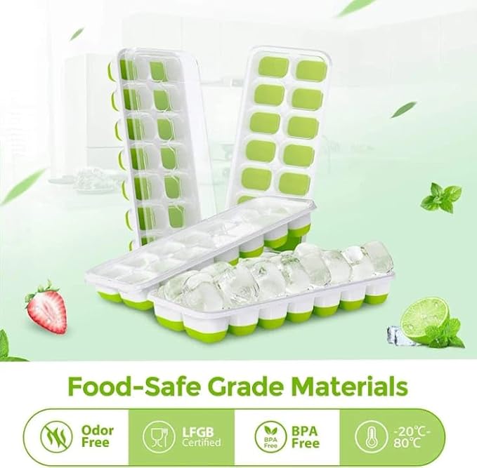 Durable Silicone Ice Cube Tray Set – Versatile Ice Tray, Stackable Ice Trays - Image 4