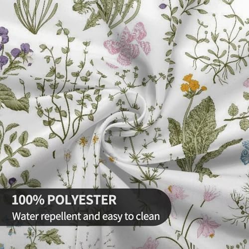 Spring Herbal Floral Square Tablecloth 54 Inch Wildflower Seasonal