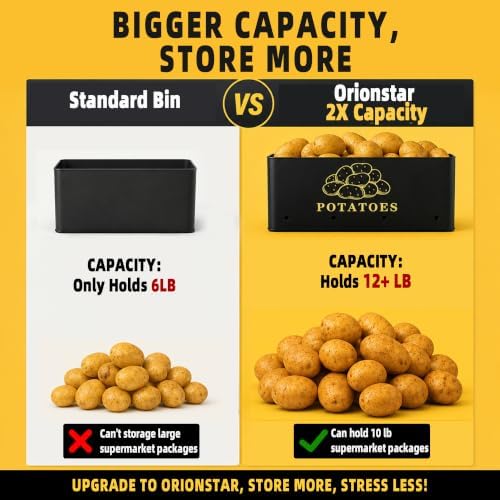 Orionstar Potato and Onion Storage Bins, 2X Bulk Capacity, 3 Pack