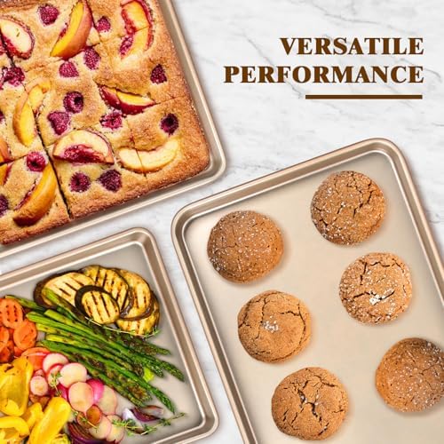 Wildone Baking Sheet Pan Set of 2, Nonstick Cookie Sheets for Baking