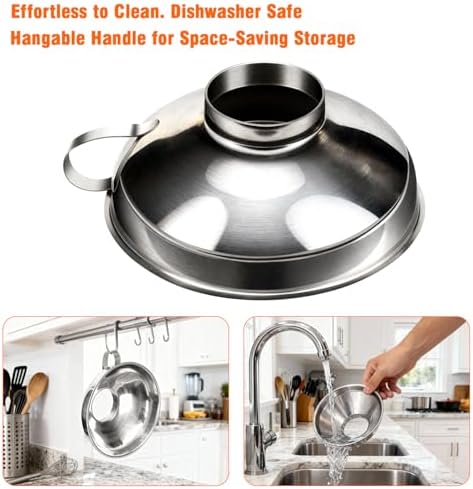 2-Pack Canning Funnels, Wide Mouth & Regular Mouth Kitchen Funnels for