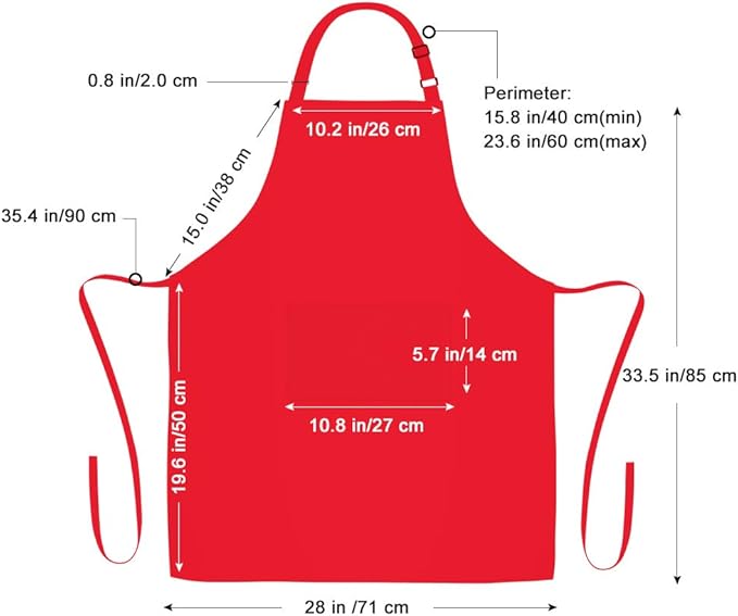 Jubatus 4 Pack Bib Aprons with 2 Pockets Cooking Chef Kitchen Apron - Image 7