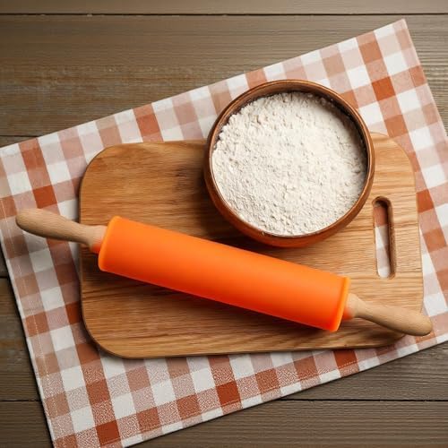 uxcell Rolling Pins for Baking, 10 Inch Silicone Non-Stick Rolling Pin